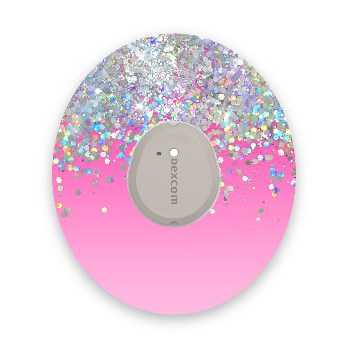 Pink Ombré Printed Glitter Effect Dexcom G7 Diabetes Patch