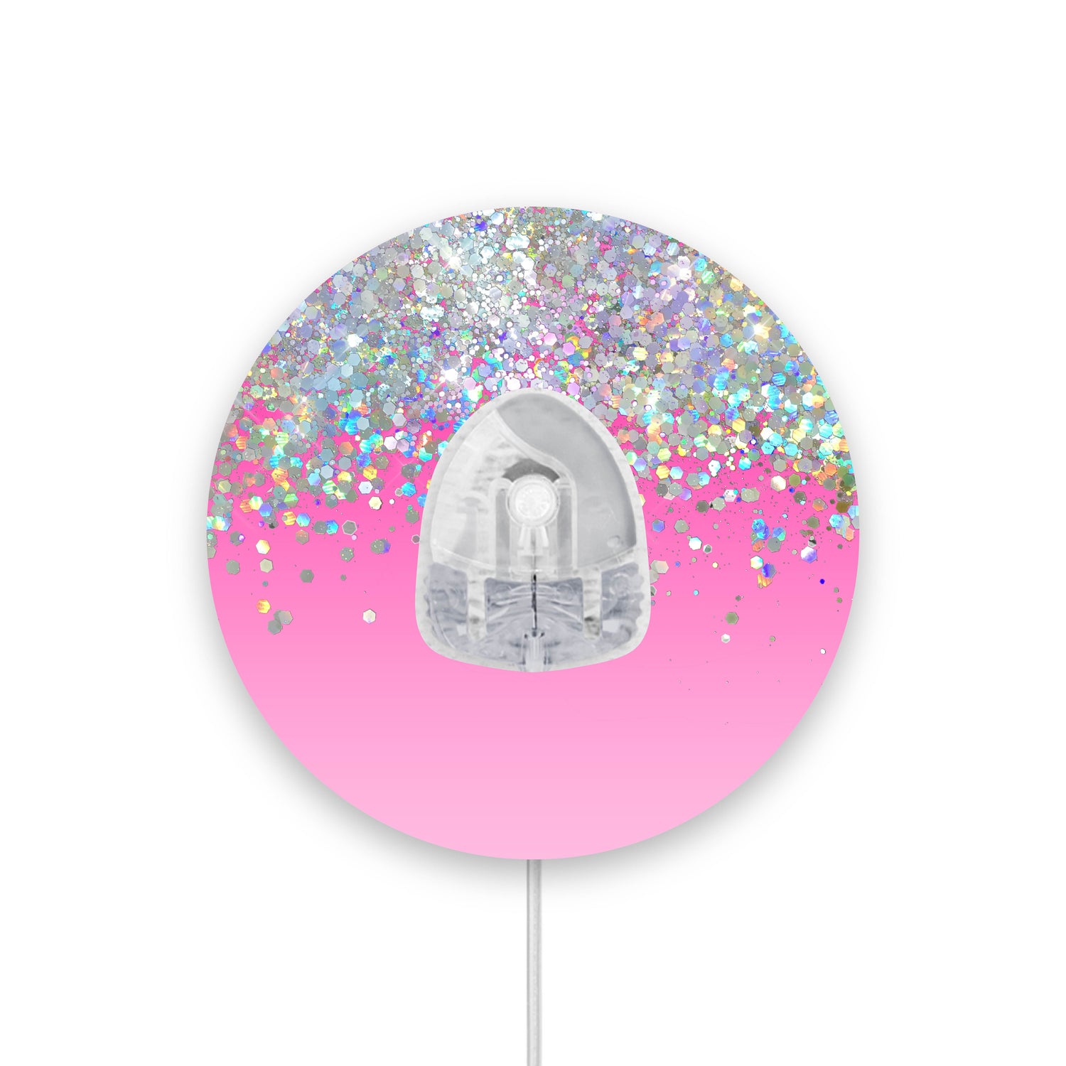 Pink Ombré Printed Glitter Effect Infusion Set Diabetes Patch