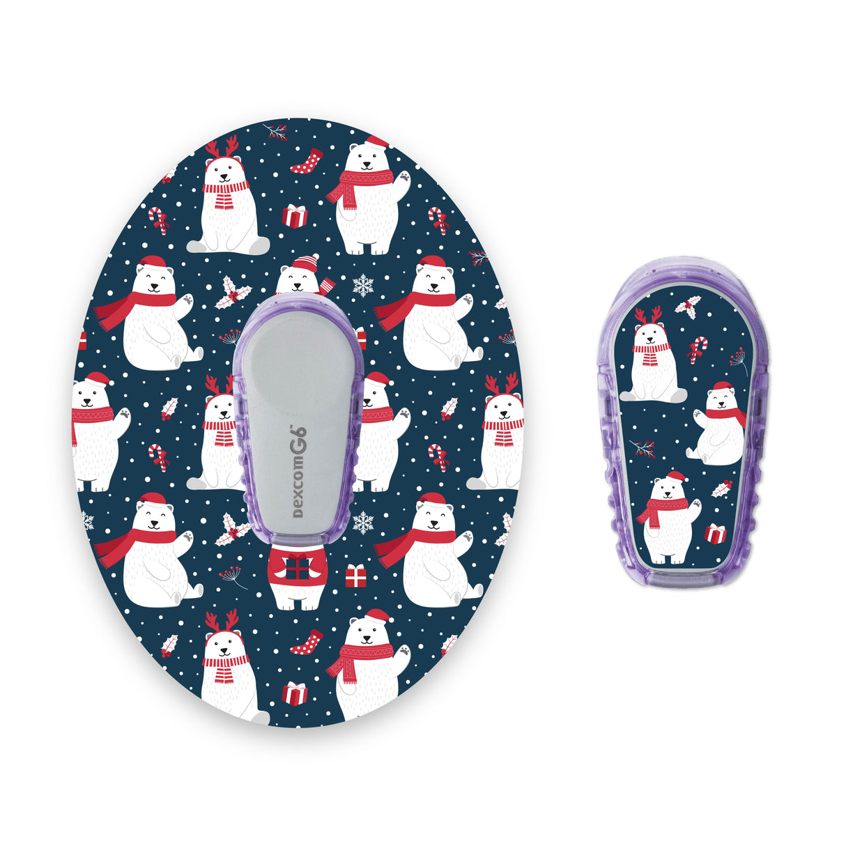 Polar Bear Dexcom G6 Diabetes Patch with Matching Vinyl Centre Sticker