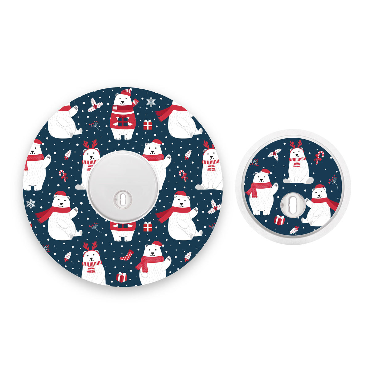 Polar Bear Freestyle Libre 3 Diabetes Patch with Matching Vinyl Centre Sticker