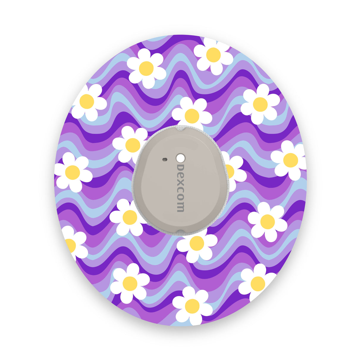Purple Groovy Flowers Dexcom G7 Diabetes Patch