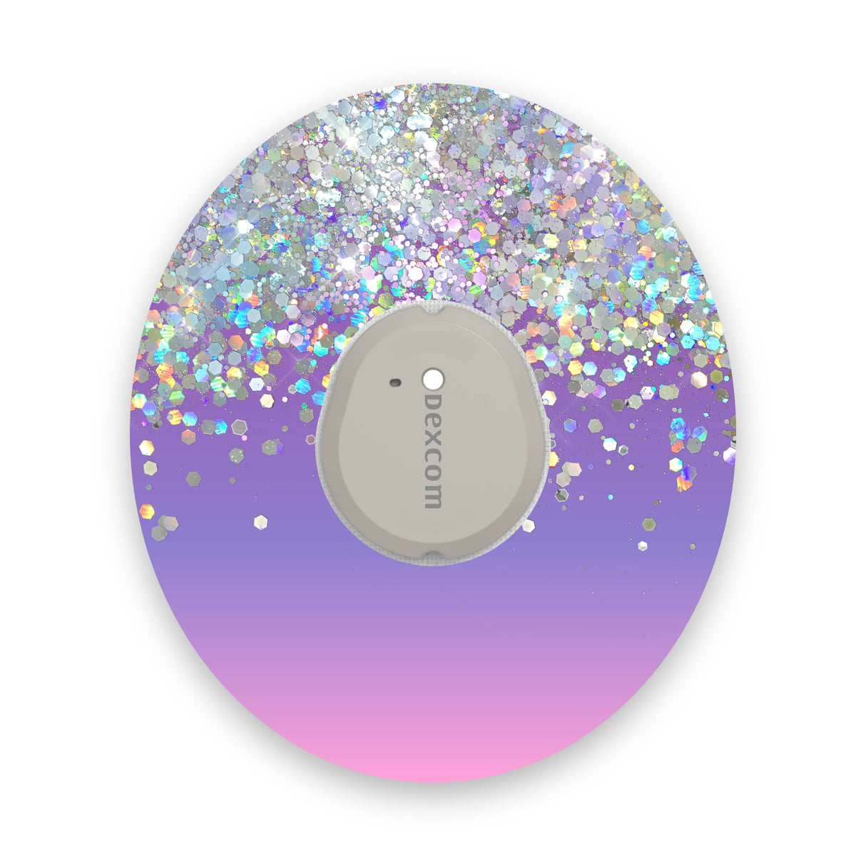 Purple Ombré Printed Glitter Effect Dexcom G7 Diabetes Patch