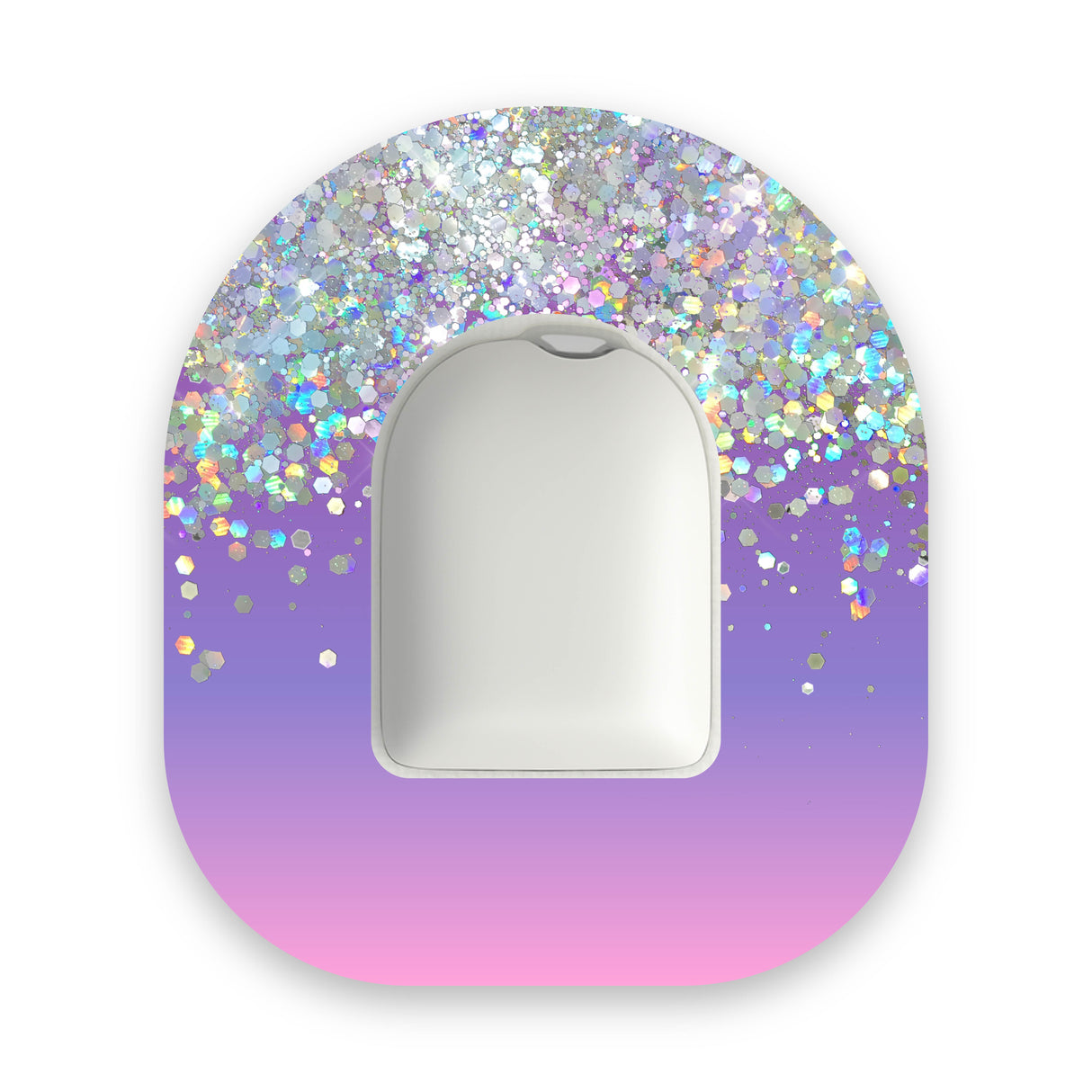 Purple Ombré Printed Glitter Effect Omnipod Diabetes Patch