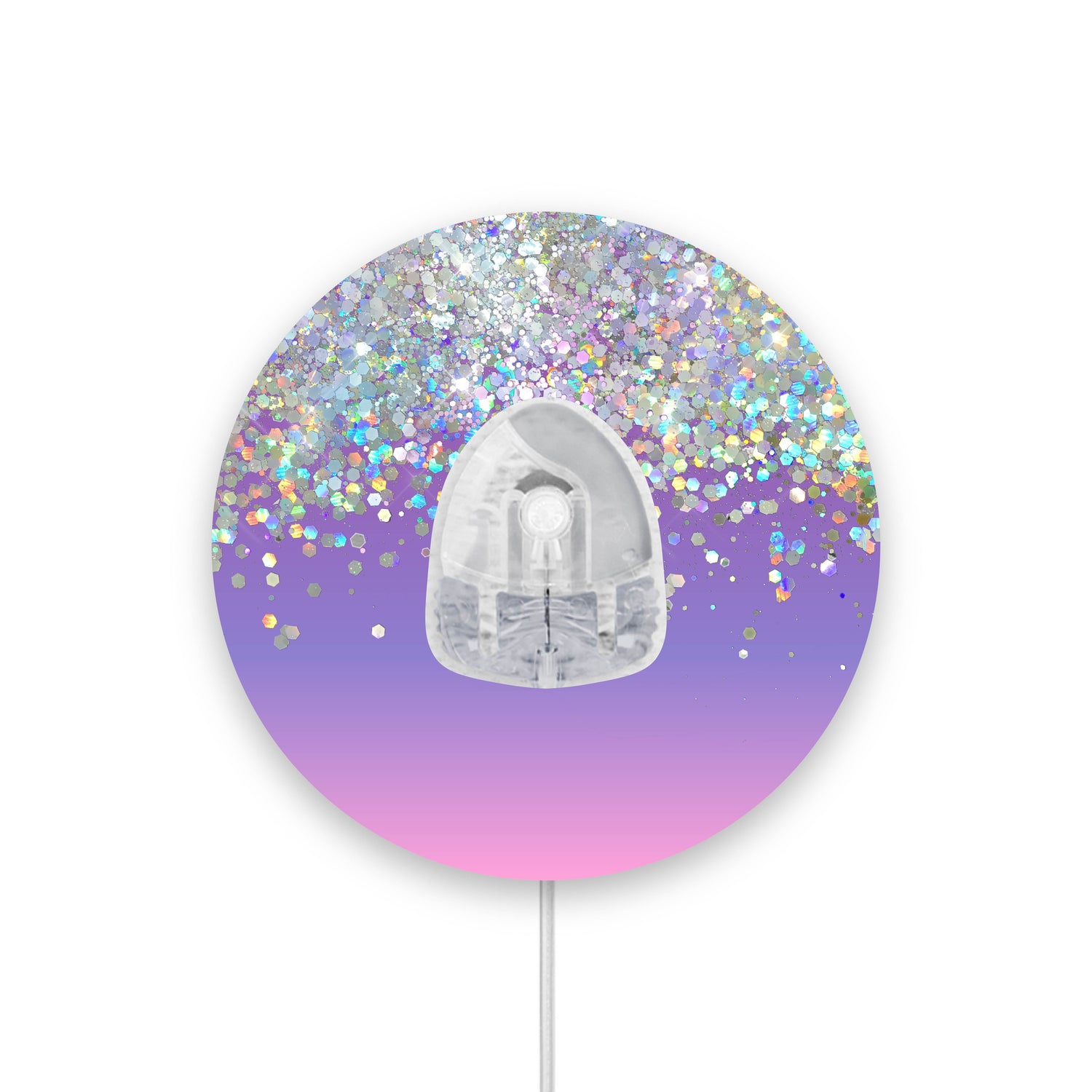 Purple Ombré Printed Glitter Effect Infusion Set Diabetes Patch