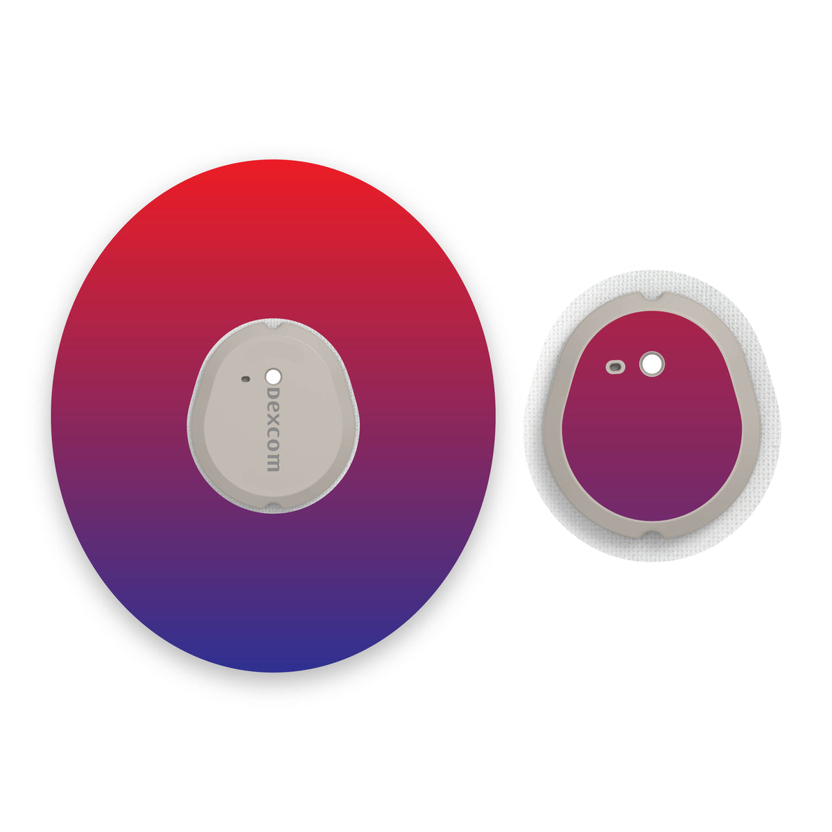 Red to Blue Ombré Dexcom G7 Diabetes Patch with Matching Vinyl Centre ...