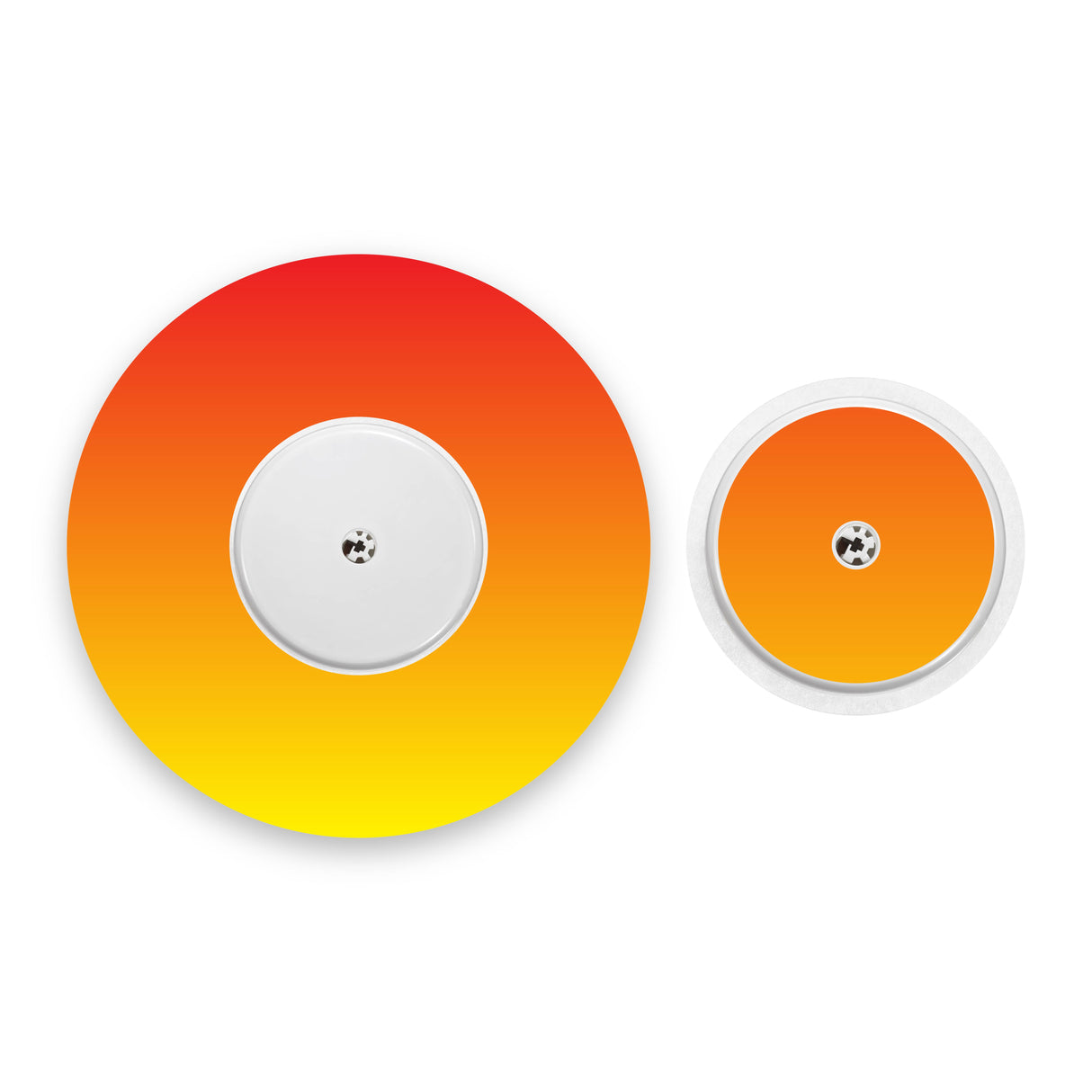 Red to Yellow Ombré Freestyle Libre 2 Diabetes Patch with Matching Vinyl Centre Sticker