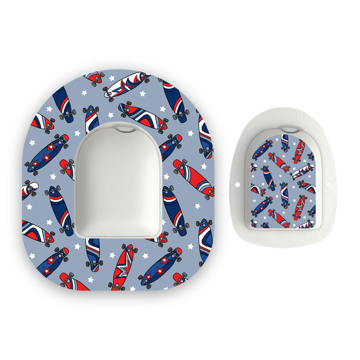 Skateboard Omnipod Diabetes Patch with Matching Vinyl Centre Sticker