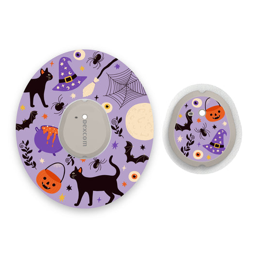 Spooky Halloween Dexcom G7 Diabetes Patch with Matching Vinyl Centre Sticker