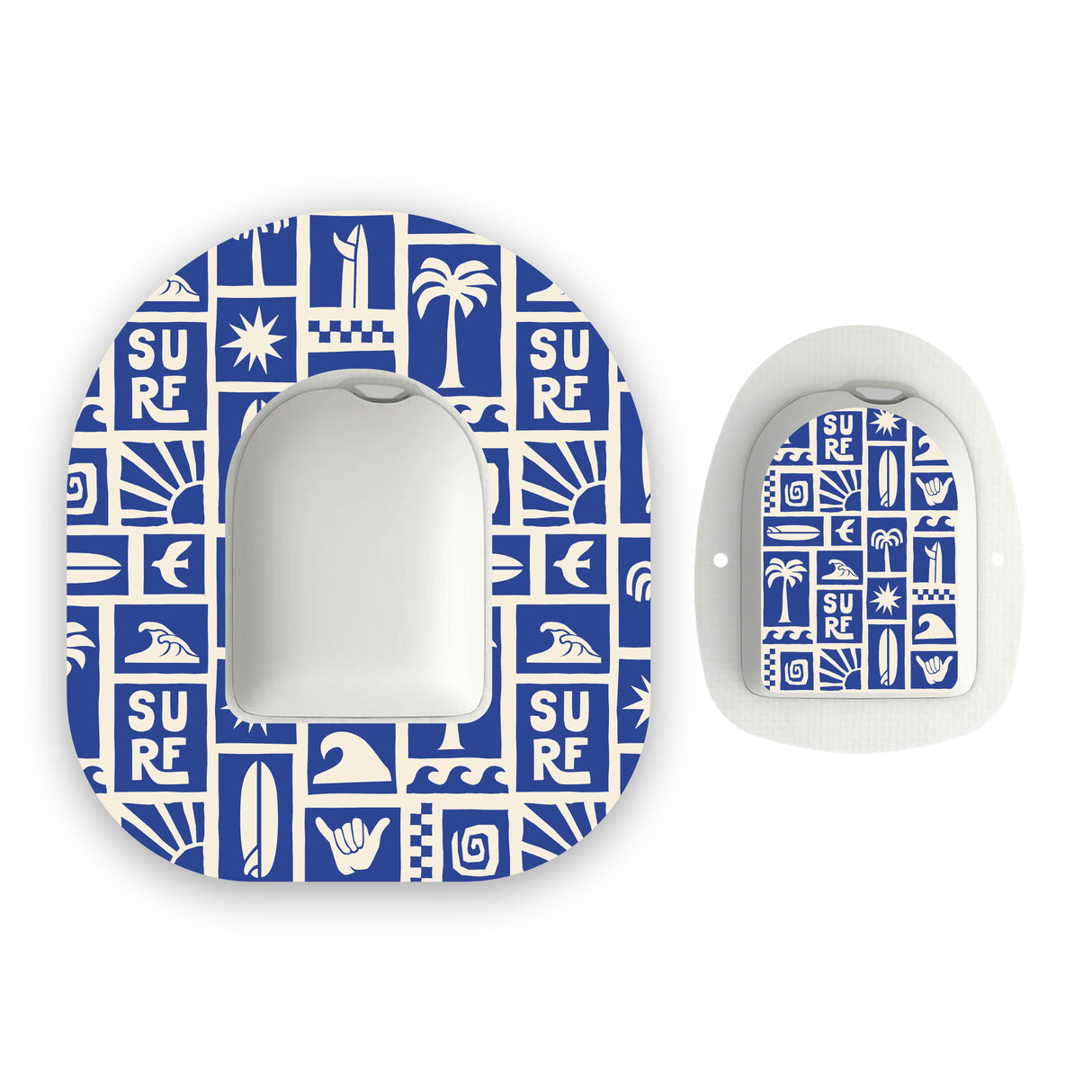Surfing Omnipod Diabetes Patch with Matching Vinyl Centre Sticker