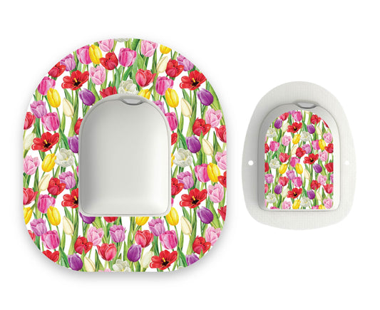 Tulips Omnipod Diabetes Patch with Matching Vinyl Centre Sticker