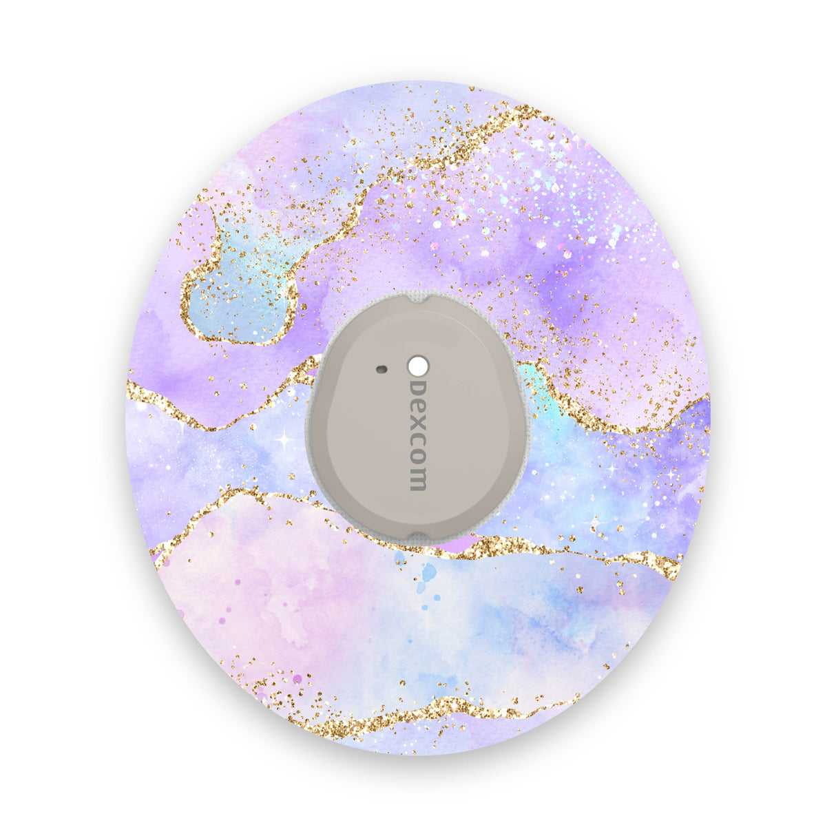 Purple Watercolour Gold Sparkle Effect Dexcom G7 Diabetes Patch
