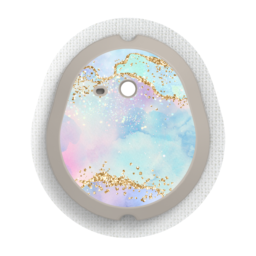 Turquoise Watercolour Gold Sparkle