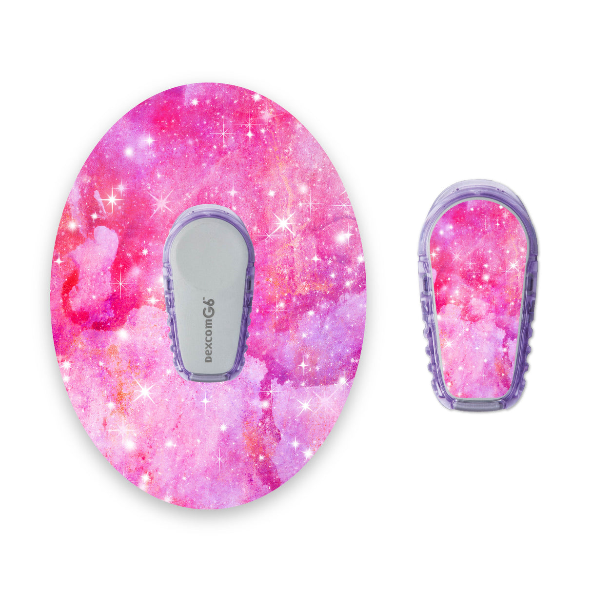 Pink Watercolour Dexcom G6 Diabetes Patch with Matching Vinyl Centre Sticker