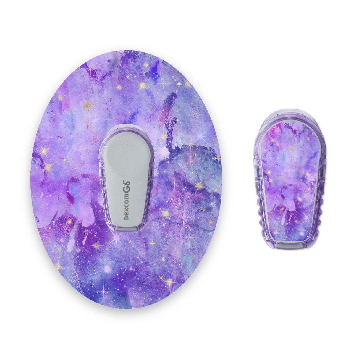 Purple Watercolour Dexcom G6 Diabetes Patch with Matching Vinyl Centre Sticker
